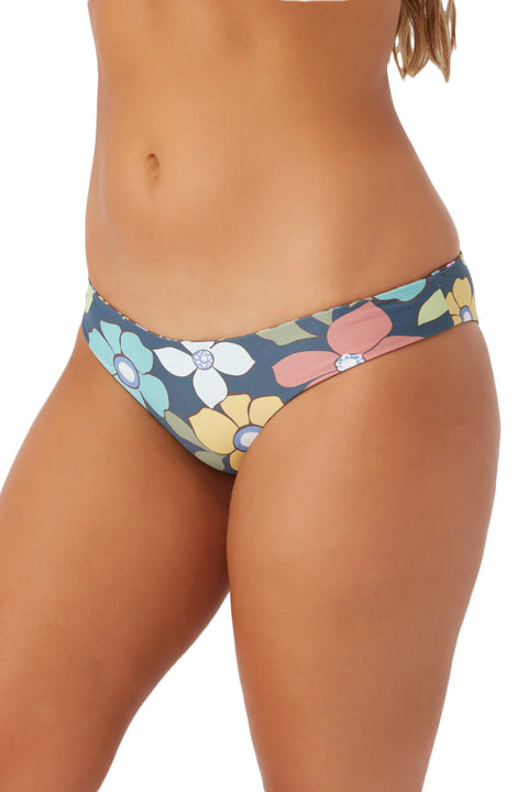 O'Neill Layla Floral Matira Revo Hipster Cheeky Bikini Bottoms - Chocolate - Side Closeup