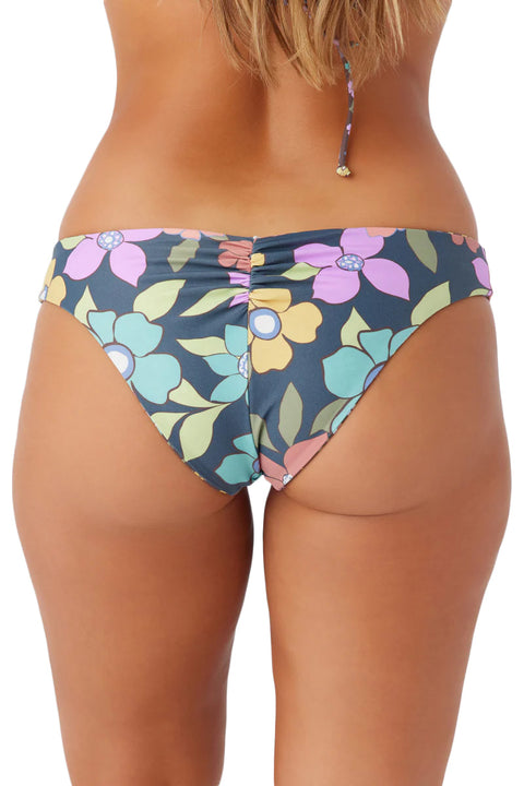 O'Neill Layla Floral Matira Revo Hipster Cheeky Bikini Bottoms - Chocolate - Back Closeup