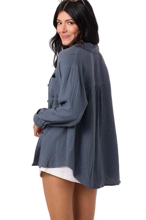 O'Neill Leni Relaxed L/S Top - Slate- Back