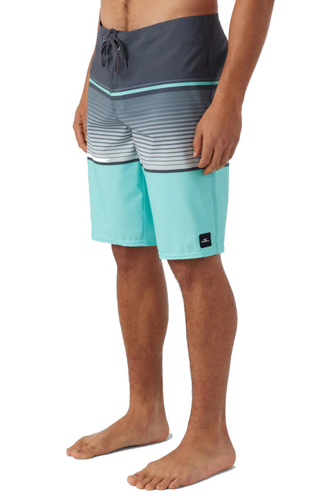 O'Neill Lennox Stripe 21" Boardshorts - Turquoise- Side