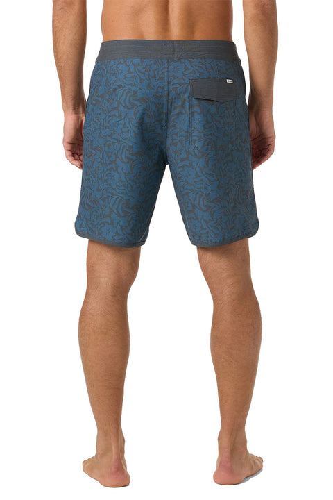 O'neill OG Print Scallop 18" Boardshort - Blue FSN 2- Back