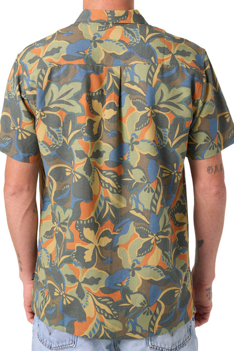 O'neill OG Print Standard S/S Woven Shirt - Dark Shadow- Back