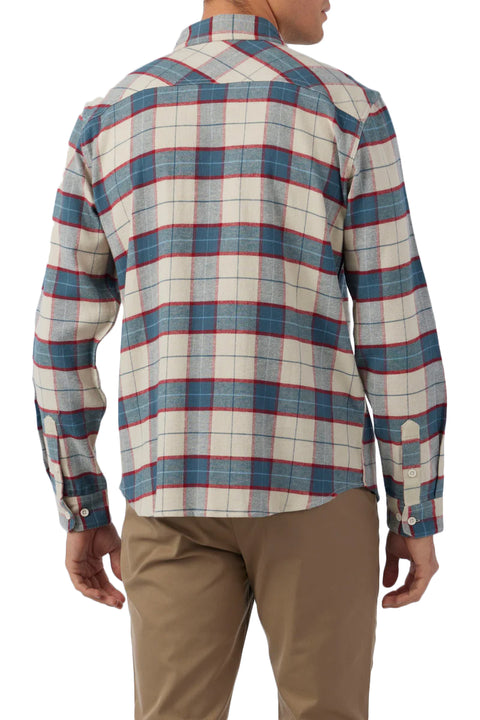 O'Neill Redmond Plaid Stretch Flannel - Light Khaki - Back