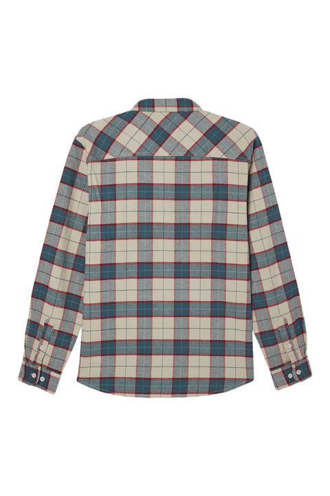O'Neill Redmond Plaid Stretch Flannel - Light Khaki - Back