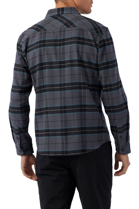 O'Neill Redmond Plaid Stretch Flannel - Graphite - Back