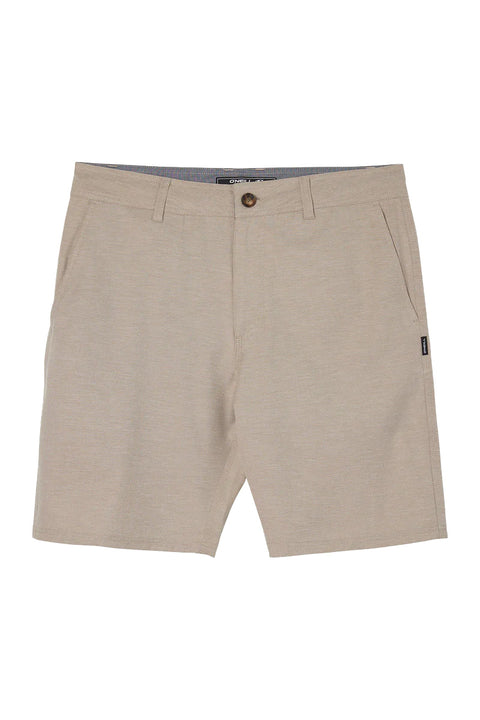 O'Neill Reserve Light Check 21" Hybrid Shorts - Dark Khaki- Front not on model