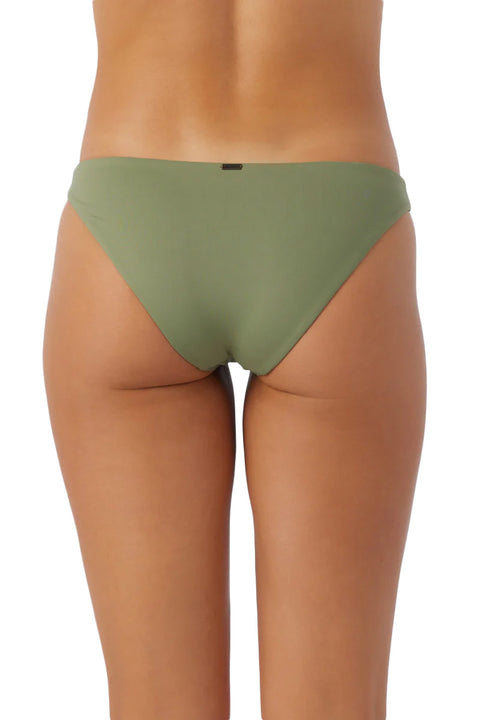 O'Neill Saltwater Solids Rockley Classic Bikini Bottoms - Oil Green - Closeup Back