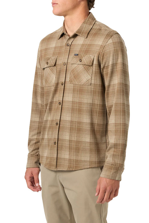O'Neill Sutton Knit Plaid - Dark Khaki - Side