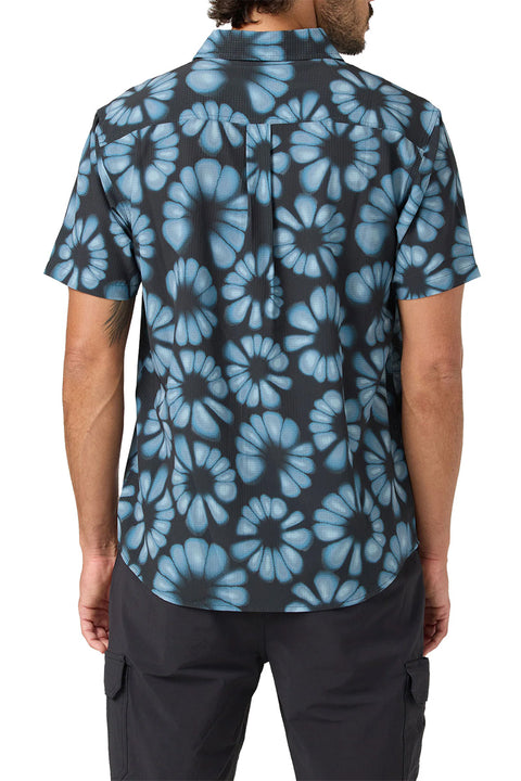 O'neill TRVLR Perforated Printed SS Shirt - Black- Back