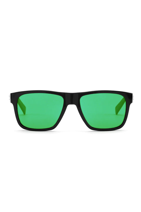 Otis Life On Mars Sunglasses - Matte Black / L.I.T Polarized Mirror Green