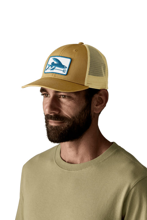Patagonia Flying Fish LoPro Trucker Hat - Flying Fish Fork: Bobcat Brown