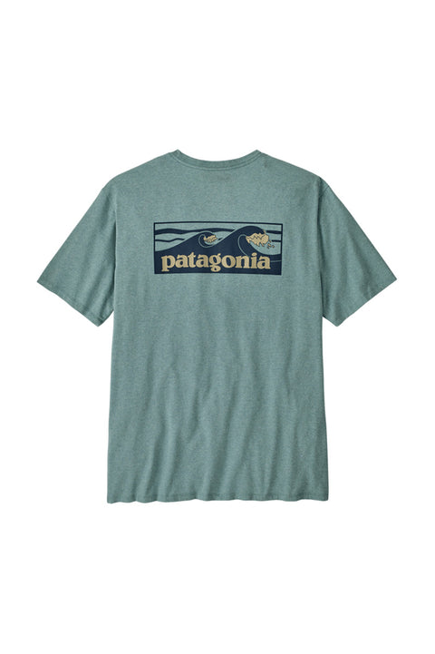 Patagonia Men's Boardshort Logo Pocket Responsibili-Tee - Blue Sage - Back