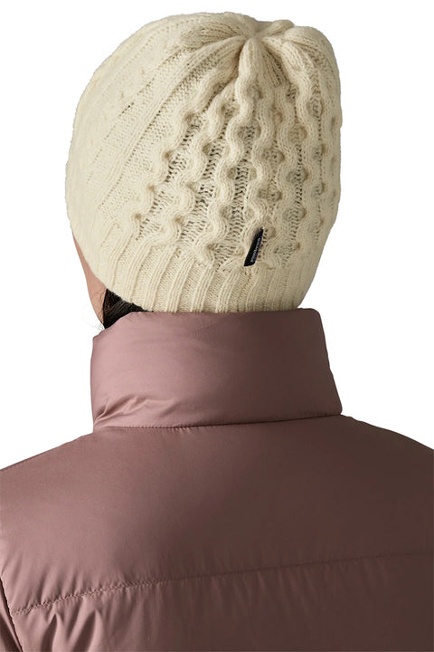 Patagonia Coastal Cable Beanie - Birch White- Back on model
