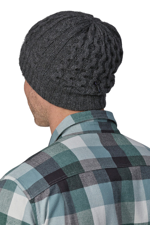 Patagonia Coastal Cable Beanie - Noble Grey- Back on model