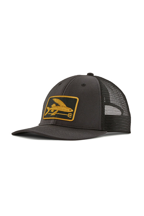 Patagonia Flying Fish LoPro Trucker Hat - Flying Fish Fork: Ink Black- Front