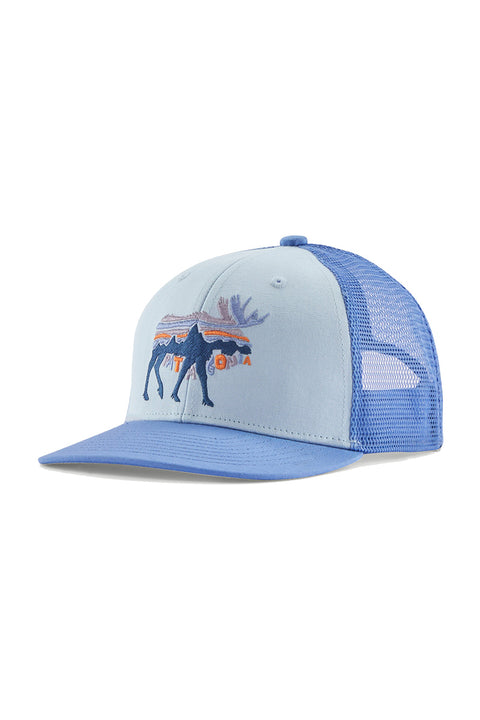 Patagonia Kid's Trucker Hat - Fitz Roy Moose: Fleck Blue- Front