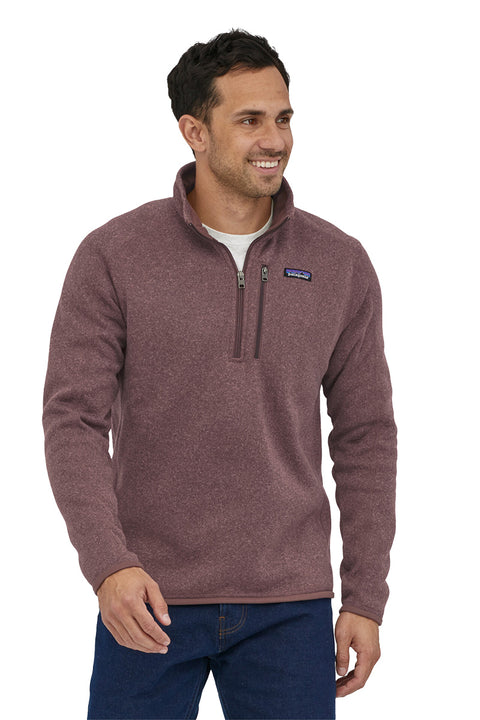 Patagonia Men's Better Sweater 1/4 Zip Fleece - Dusky Brown - On Model
