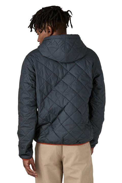 Patagonia Men's Diamond Quilted Bomber Hoody - Smolder Blue- Close up of back