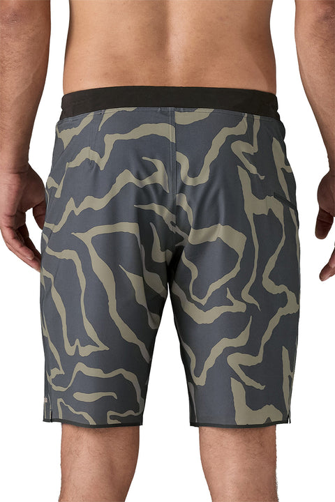 Patagonia Men's Hydrolock Boardshorts 2.0 - Tiger Tracks Camo: Forge Grey- Close up on back