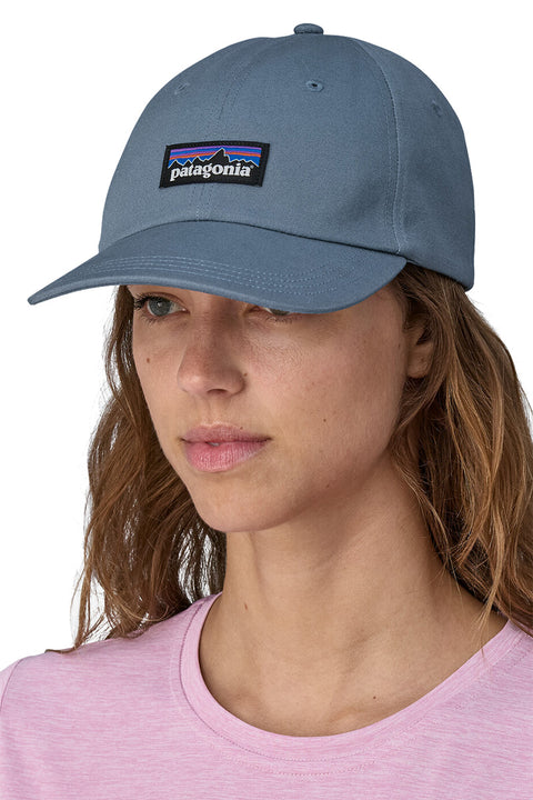 Patagonia P-6 Label Trad Cap - Utility Blue- Front on model