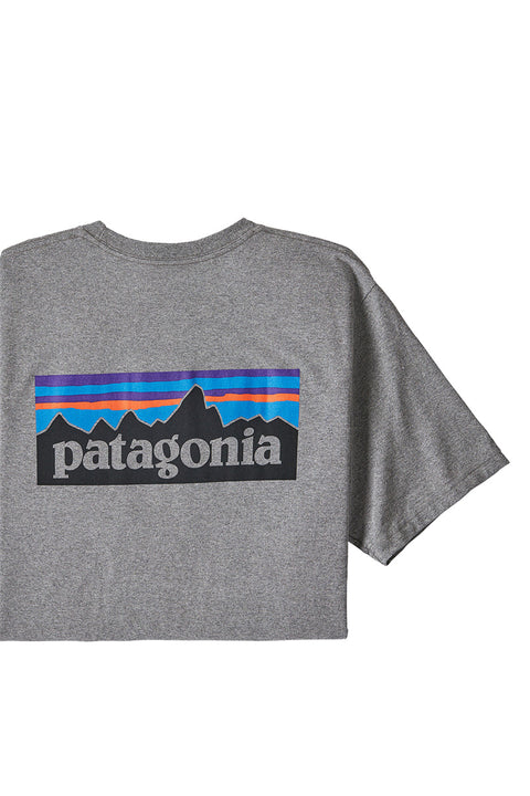 Patagonia P-6 Logo Responsibiliti Tee - Gravel Heather- Back