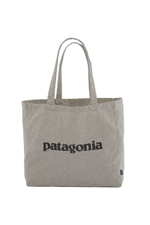 patagonia sail bag Patagonia Recycled Oversized Tote - Fitz Roy Icon: Farrier Stripe Forge  Grey