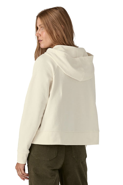 Patagonia Women's Regenerative Organic Certified Cotton Essential Hoody - Wool White- Close up of back