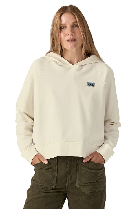 Patagonia Women's Regenerative Organic Certified Cotton Essential Hoody - Wool White- Close up of front