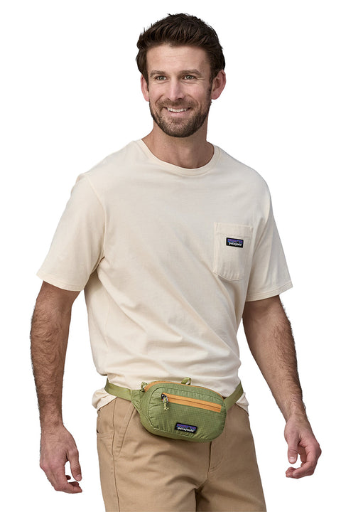 Patagonia Ultralight Black Hole Mini Hip Pack - Buckhorn Green- On hips