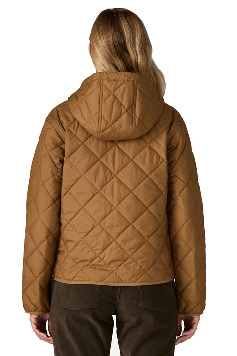 Patagonia Women's Diamond Quilted Bomber Hoody - Deer Brown - Back