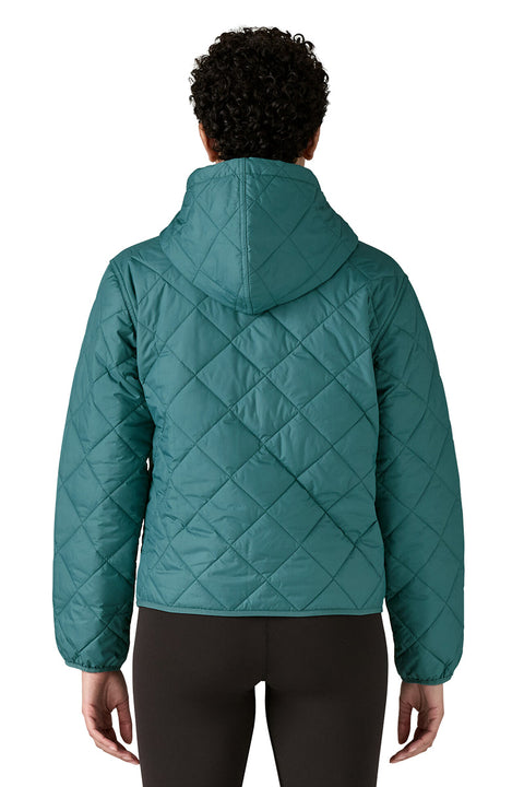 Patagonia Women's Diamond Quilted Bomber Hoody - Wetland Blue- Close up of back