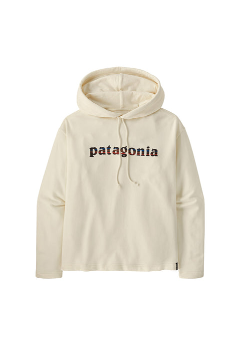 Patagonia Women's Lightweight '73 Text Logo Wildrise Hoody - Birch White- Front