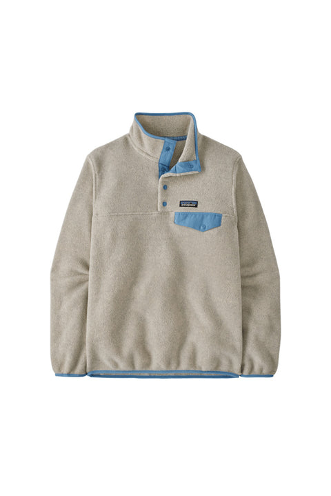 Patagonia Women's LW Synch Snap-T Pullover - Oatmeal Heather w/Shore Blue