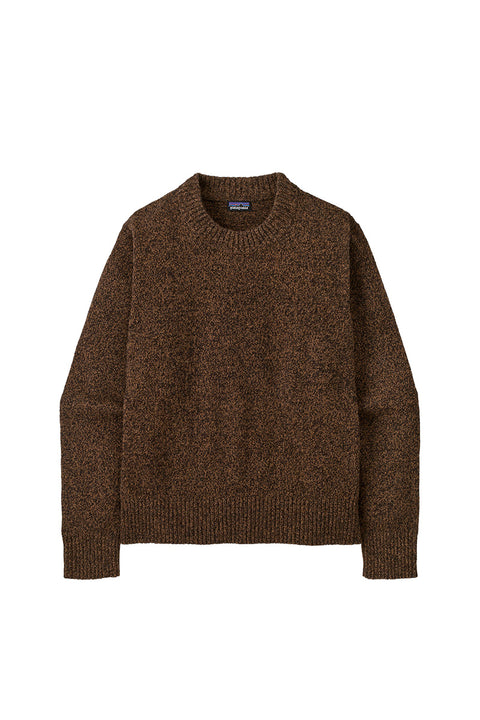 Patagonia Women's Recycled Wool-Blend Crewneck Sweater - Dappled: Den Brown-Front