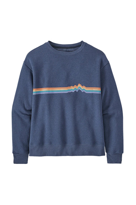 Patagonia Women's Ridge Rise Stripe Uprisal Crew Sweatshirt - Current Blue- Front