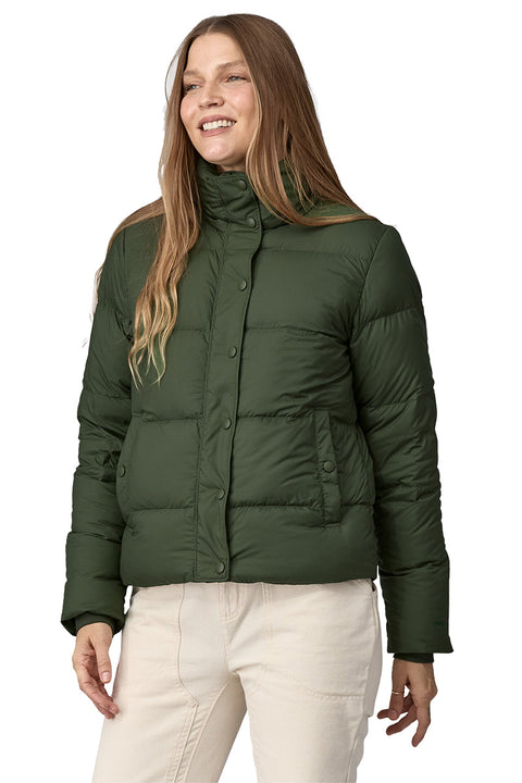 Patagonia Women's Silent Down Jacket - Torrey Pine Green- Front close up