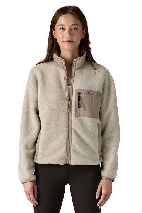 Patagonia Women's Synchilla Jacket - Oatmeal Heather w/ Seabird Grey- Front
