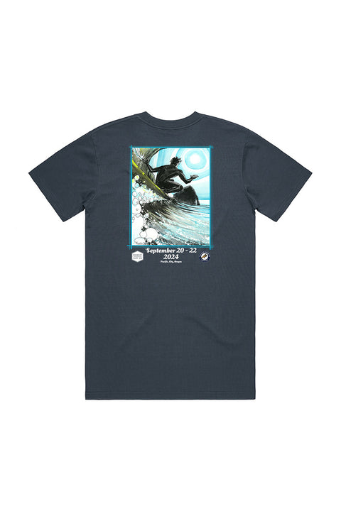 Cape Kiwanda Longboard Classic 2024 Tee - Petrol - Back