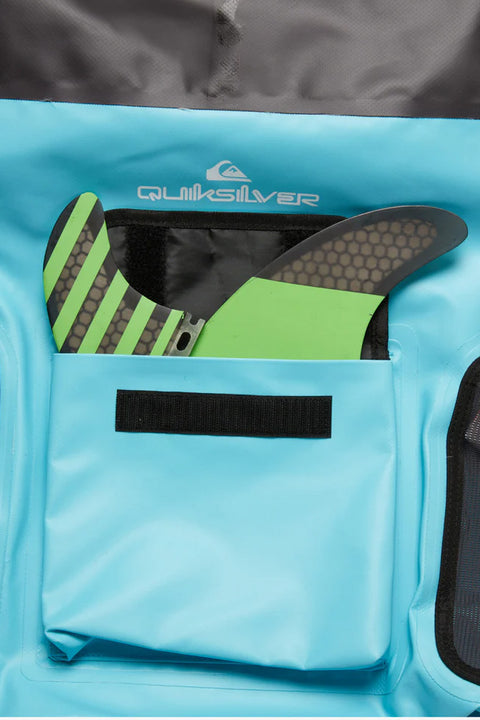 Quiksilver Sea Stash 20L Medium Surf Backpack - Tarmac- Close up of fin pocket