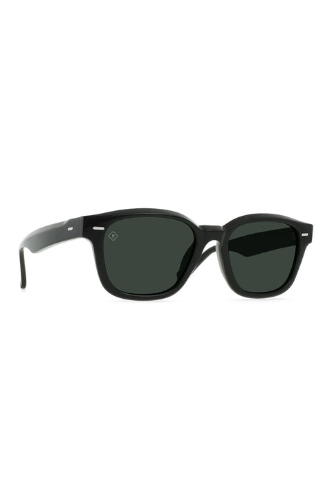 Raen Carby Sunglasses - Recycled Black / Green Polarized- Side