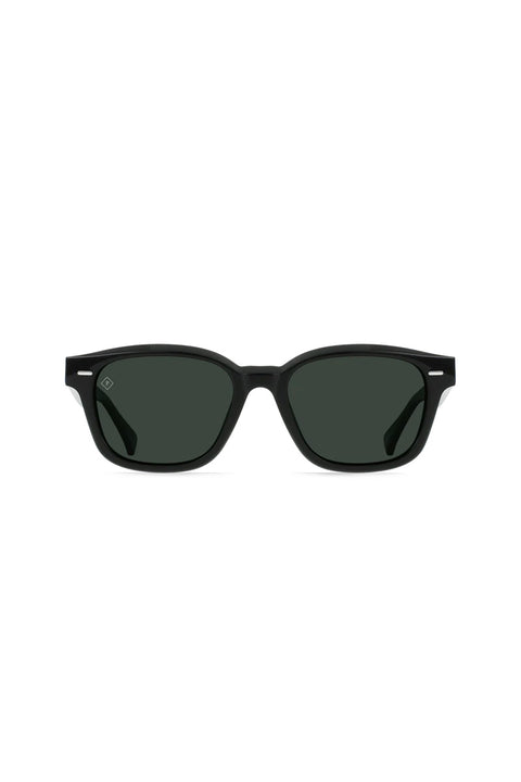 Raen Carby Sunglasses - Recycled Black / Green Polarized- Front