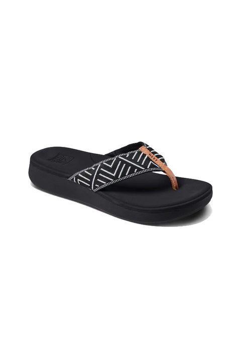 Reef Cushion Cloud Textile Sandal - Black Geo- Side view