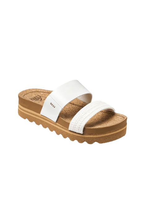 Reef Cushion Vista Hi Sandal - White Braid- Front view