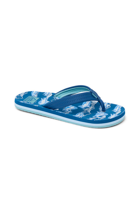 Reef Kids Ahi Sandal - Royal Sharks- Front