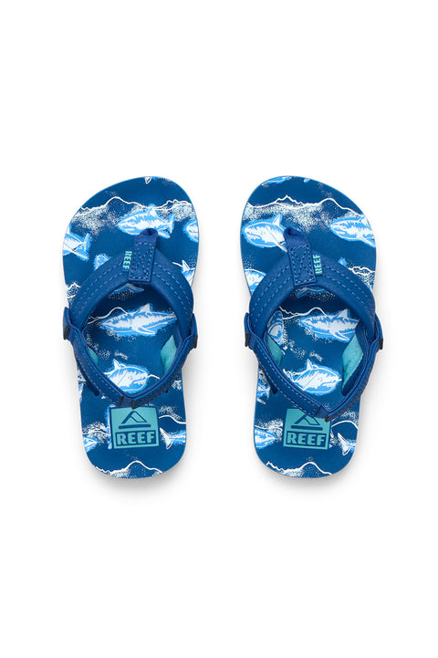 Reef Little Ahi Sandal - Royal Sharks- Top view