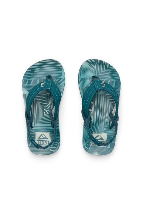 Reef Little Ahi Sandal - Sage Stripe- Top view