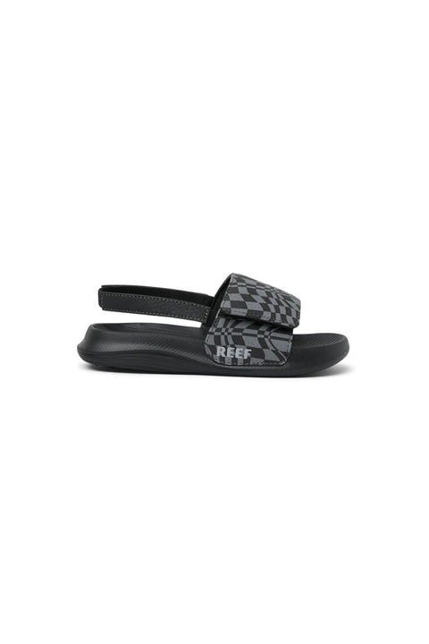 Reef Little Salty Slide - Black Swell Checker- Side