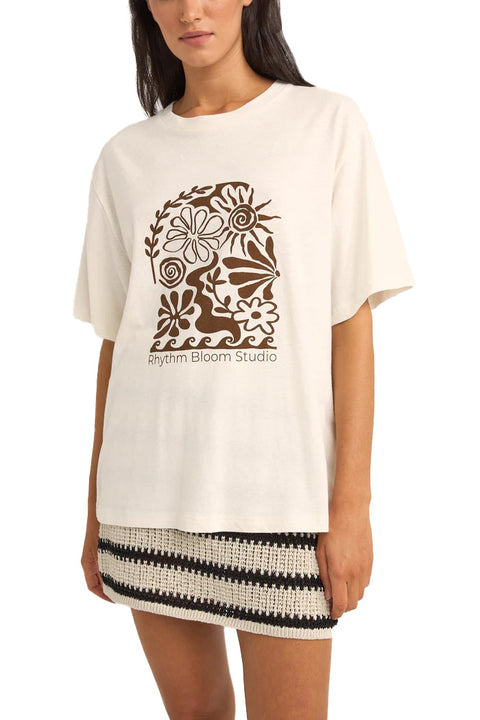 Rhythm Bloom Studio Oversized Tee - White