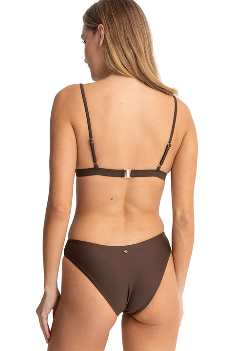Rhythm Classic Bralette Bikini Top - Chocolate- Back