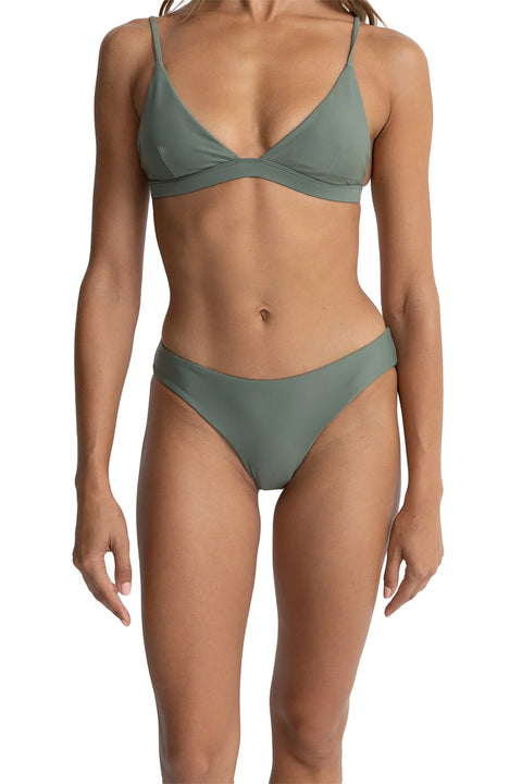 Rhythm Classic Holiday Pant Bikini Bottom - Olive- Front